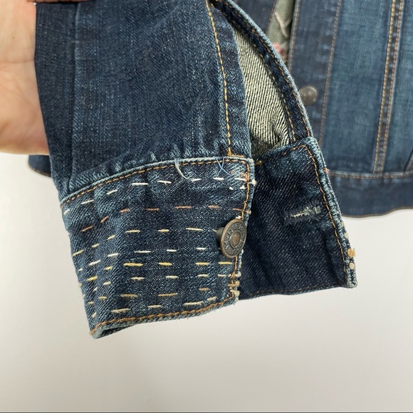 GAP Embroidered Denim Jean Jacket - Juniors Large - Picture 9 of 11